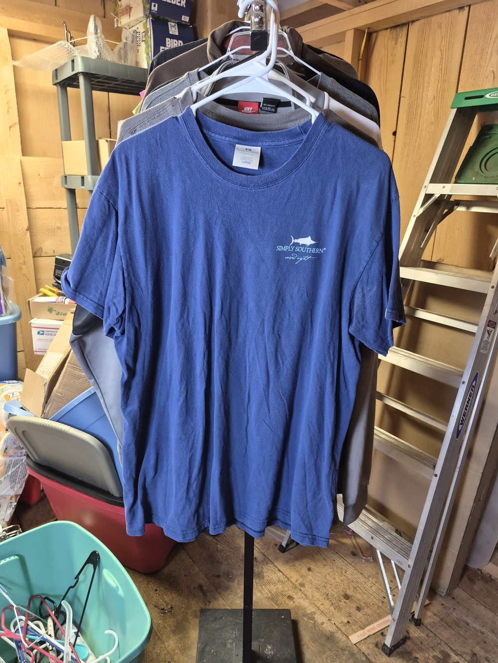Simply Southern Blue Short Sleeve Pocket Tee - Men's Casual Crew Bin 63